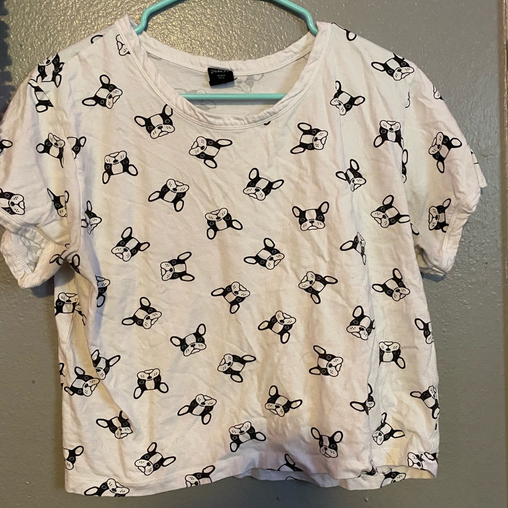 A dog pattern crop top